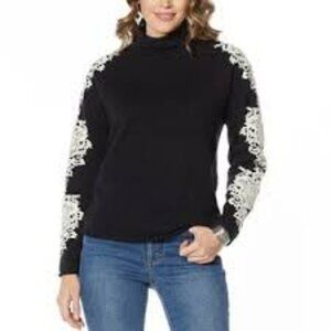 G by Giuliana Lace Applique Sweater ** SZ L